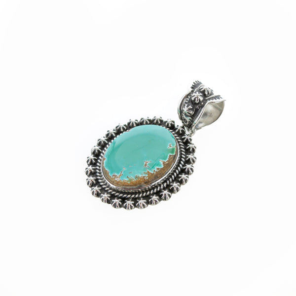 SS Turquoise Handmade Oval Pendant