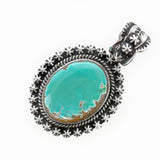 SS Turquoise Handmade Oval Pendant