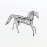 SS Tiger Eye and Onyx Handmade Horse Pin
