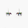 SS Multicolored Horse Inlay Dangle Earrings
