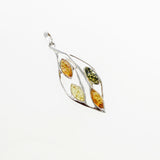 SS Amber Multicolor Leaf Pendant