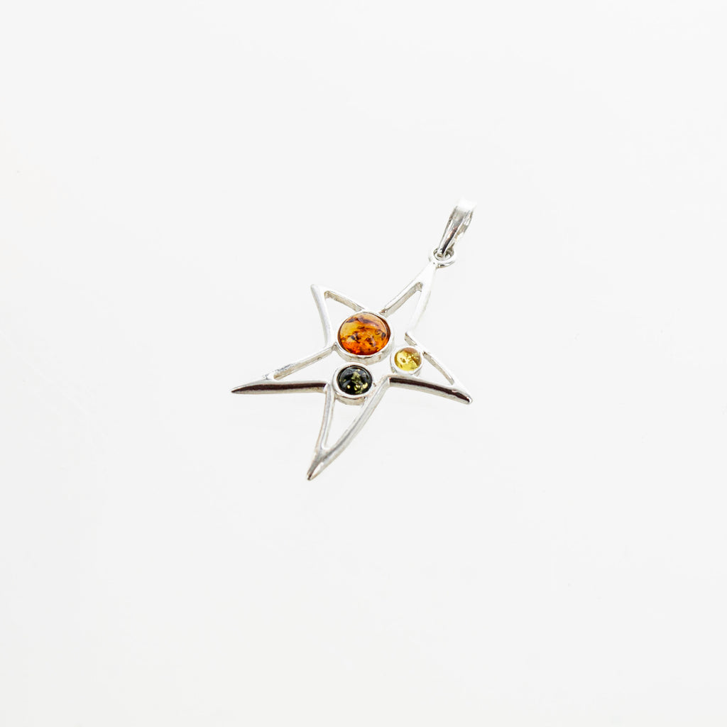SS Amber Star Pendant
