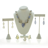 SS Blue Lace Agate & Iolite Drop Earrings