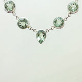 SS Green Amethyst Bezel Necklace
