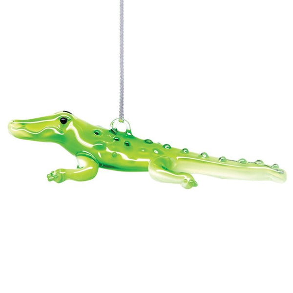 Glass Alligator Ornament