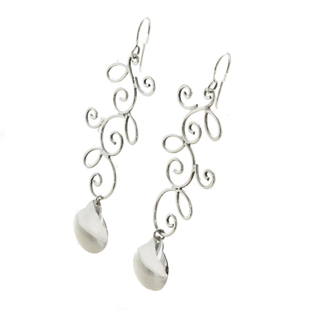 SS Swirl & Chain Balance Earrings