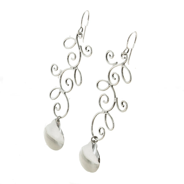 SS Branching Swirl Dangle Earrings