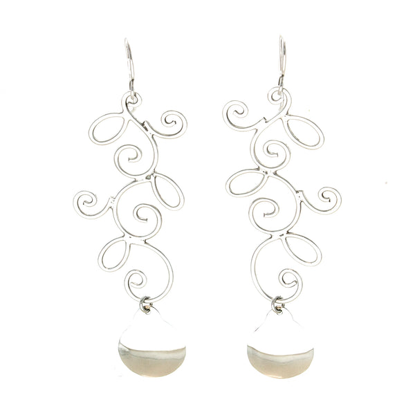 SS Branching Swirl Dangle Earrings