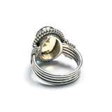 SS 4-banded Citrine Rope Ring Size 7