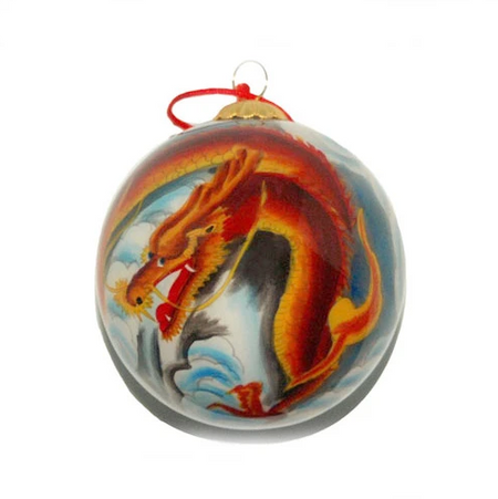 Made in Italy Mouth Blown, Hand Painted Glass Ornament for Christmas Tree