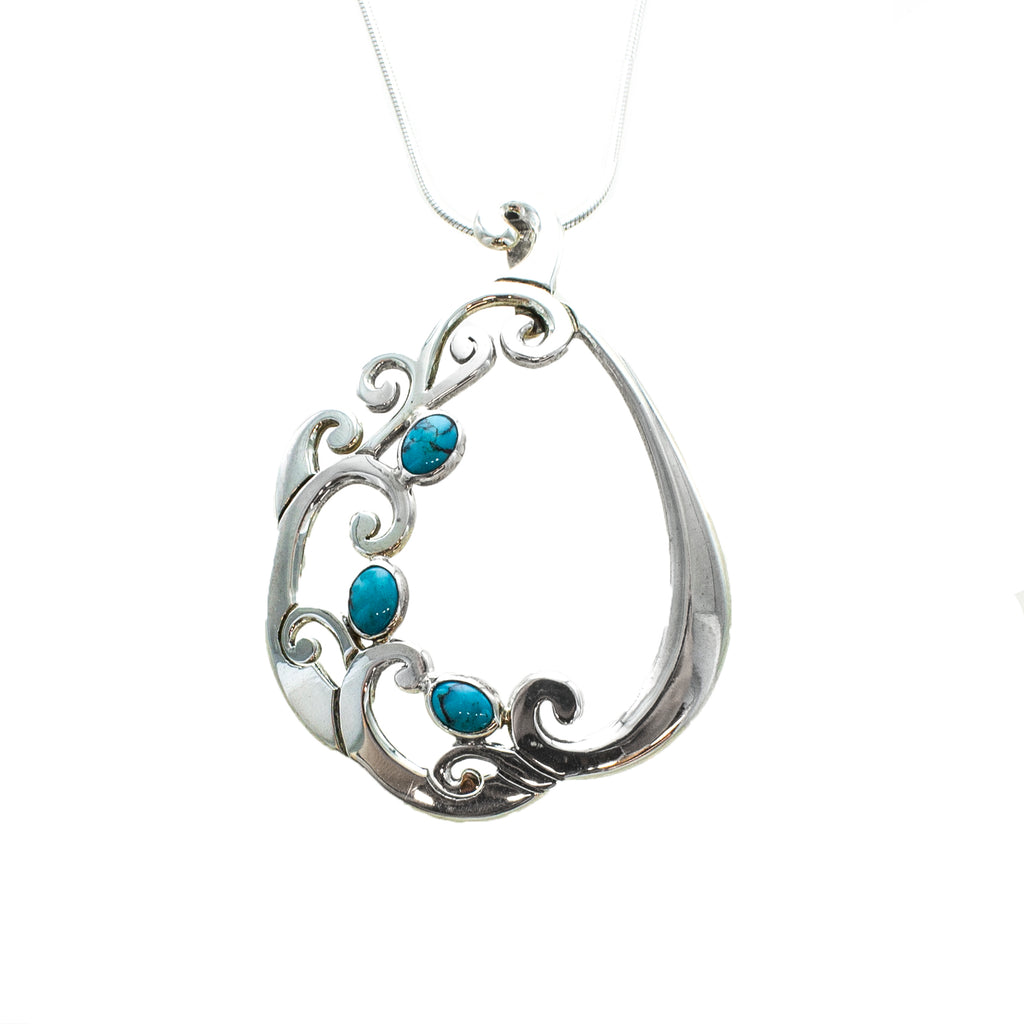 SS Flowering Turquoise Necklace