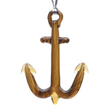 Glass Golden Anchor Ornament