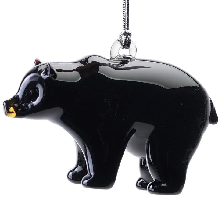Glass Black Bear Ornament