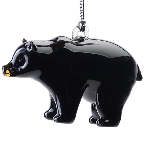 Glass Black Bear Ornament