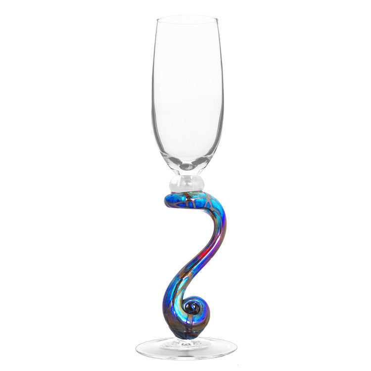 Iridescent Curved Stem Champagne Flute