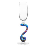 Iridescent Curved Stem Champagne Flute