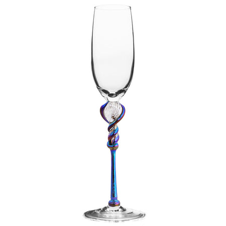 Iridescent Curved Stem Martini Glass