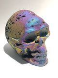 Titanium Druzy Skull Carving