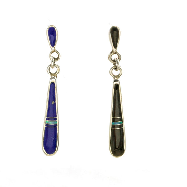 SS Onyx/Lapis/Multicolor Drop Post Earrings