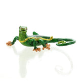 Spotted Lizard Cloissoné Box w/ Matching Necklace