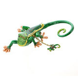 Spotted Lizard Cloissoné Box w/ Matching Necklace