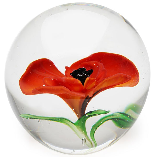 Poppy Globe Paperweight