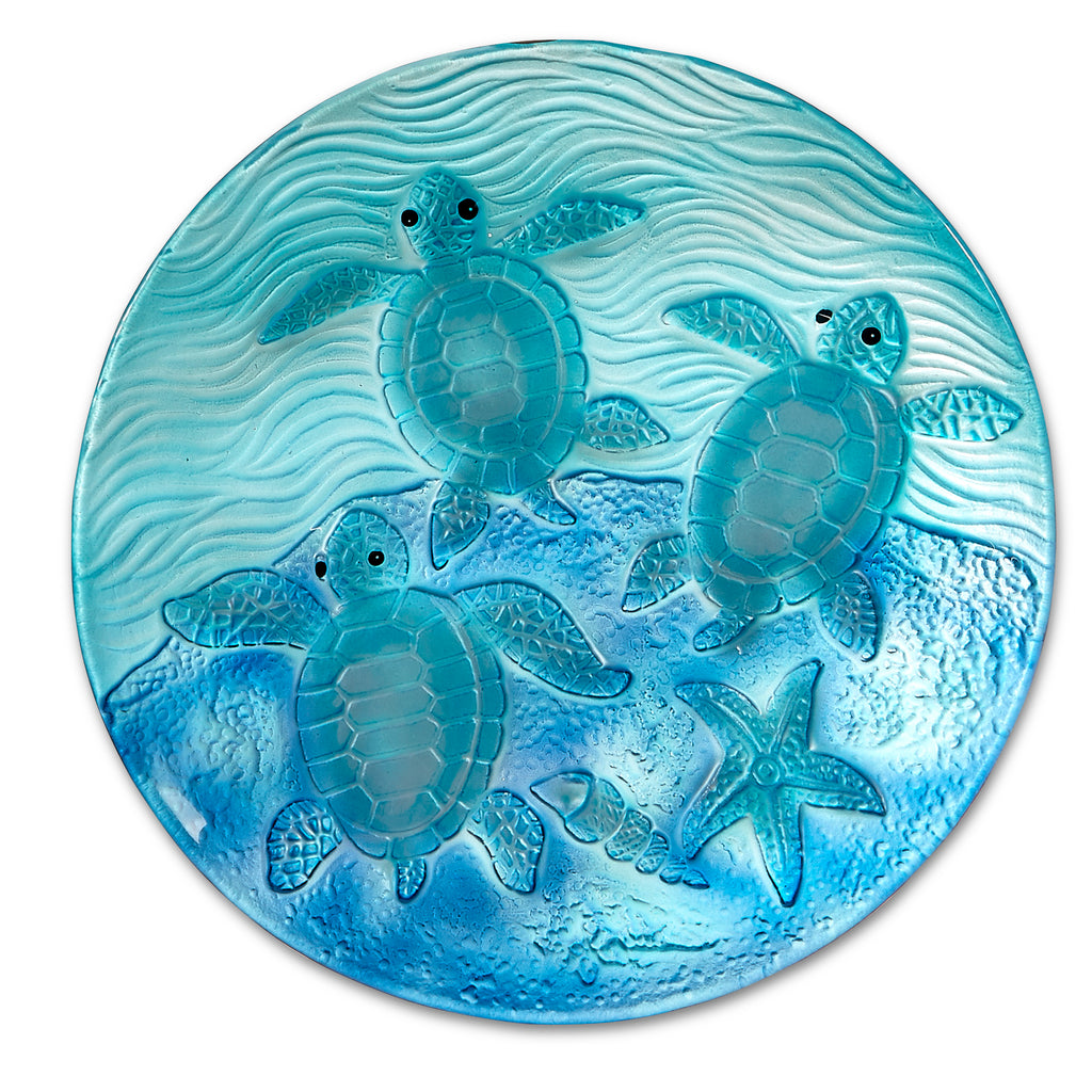 Round Glass Seaturtle Plate