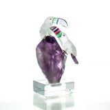 Carved Amethyst, Crystal, & Fluorite Toucans Sculpture