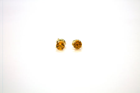 SS Checkerboard Cut Citrine Ring (Size 8)