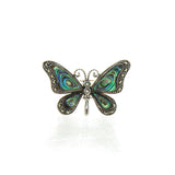 SS Abalone & Marcasite Butterfly Ring (Size 7)