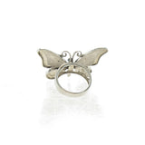 SS Abalone & Marcasite Butterfly Ring (Size 7)
