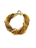 NP Art Glass Amber Multi-Strand Beaded Bracelet