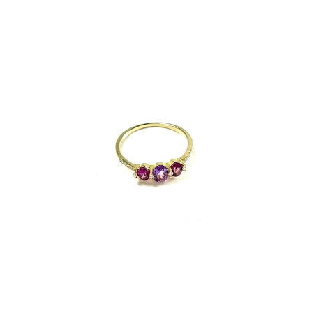 14K Created Opal Segmented Ring Size 8