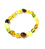 Multicolor Amber Bead Elastic Bracelet