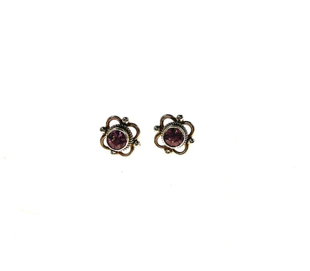 SS Created Amethyst Square Dangle Earrings