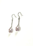 SS Fresh Water Pearl Pink Drop Earrings