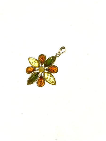 SS Amber Multicolor Flower Pendant