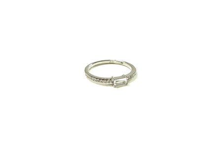 SS CZ Baguette Band Ring Size 7,8