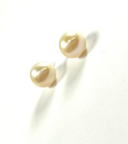 SS Fresh Water Pearl White 12mm Studs
