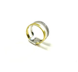 SS CZ Vermeil Double Layer Band Ring Size 7