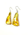 SS Amber Nugget Trapezoid Dangle Earrings