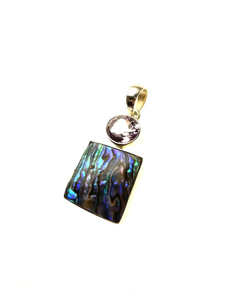 Sterling Silver Abalone Shell Sun Necklace