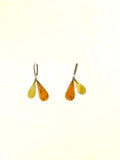 SS Amber Two Tone Pear Dangle Earrings