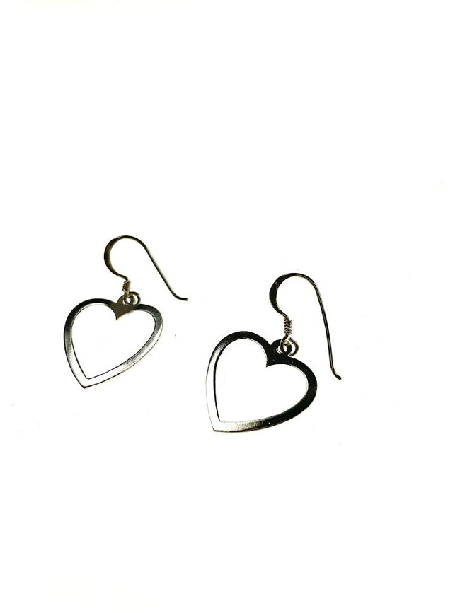 SS Heart Dangle Earrings