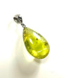 SS Caribbean Amber Smooth Pear Pendant