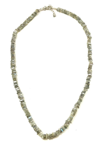 SS Labradorite Square Bead Necklace