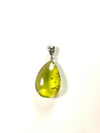 SS Caribbean Amber Smooth Pear Pendant