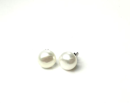 14K Button Pearl 5mm Stud Earrings