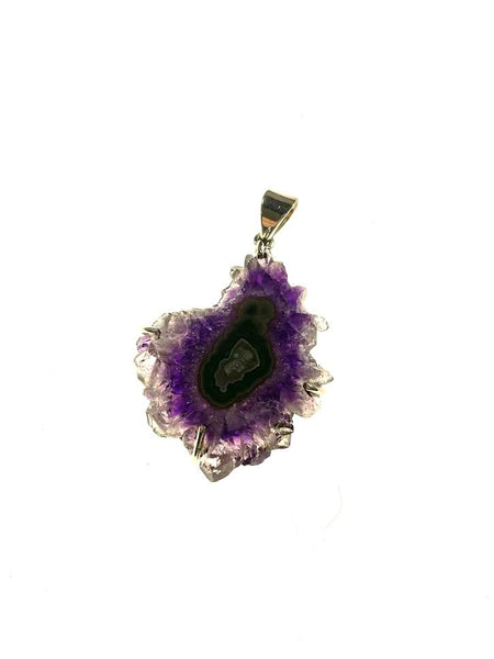 SS Amethyst Faceted Bead Adjustable Necklace
