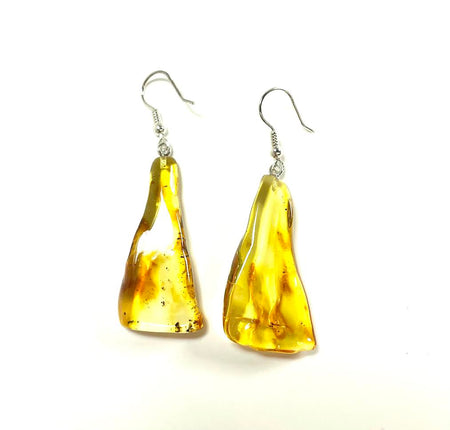 SS Amber Pear Drop Earrings
